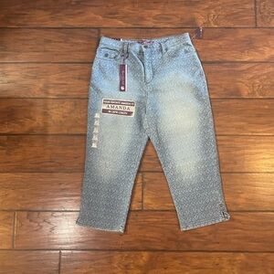 Women’s Size 8 Gloria Vanderbilt Amanda Capri Jeans Sundance Wash Pants Pattern